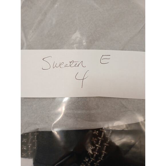 90’s Y2K Vintage Beaded Angora Blend Cardigan Sweater L Black Topper Long Sleeve - Picture 13 of 13